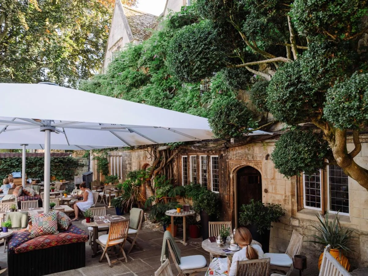 Diners enjoying the terrace at Old Parsonage Hotel, Oxford